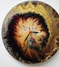 "Golden Vortex Of Secrets" Hand-Painted Fluid Art Wall Clock, Silent Home Decor - Image 5