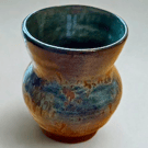 Handmade Stoneware Vase - Stormy Ocean Blue Glaze