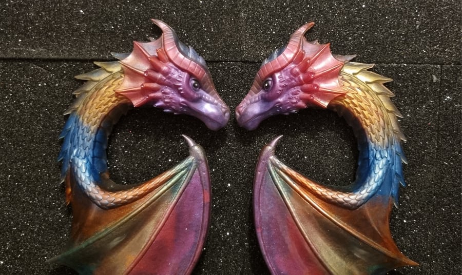Heart dragons, perfect for wall hanging or frame