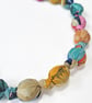 Yellow, Orange, Teal & Pink Liberty Poppy Print Fabric Necklace - Poppy Wonder - Image 2
