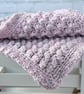 Crochet Baby Blanket, pink and grey baby girl gift for a shower or christening,  - Image 4