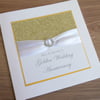 Handmade 50th golden wedding anniversary card, modern, designer