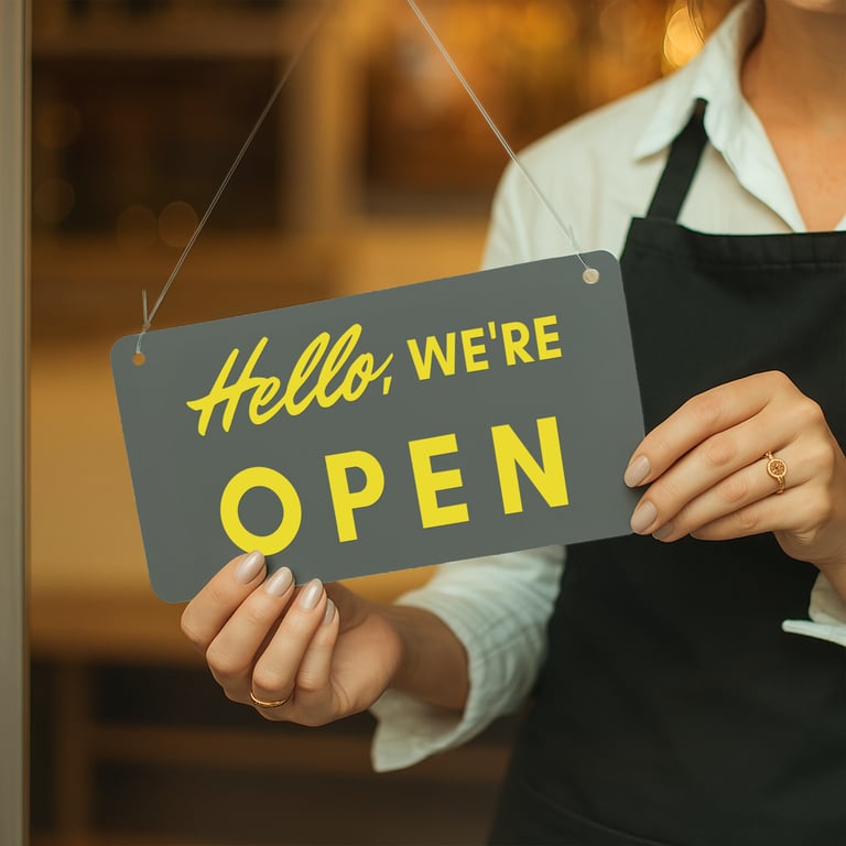 Open and Closed Sign - Bold: Custom Double-Sided Shop Window or Door Sign