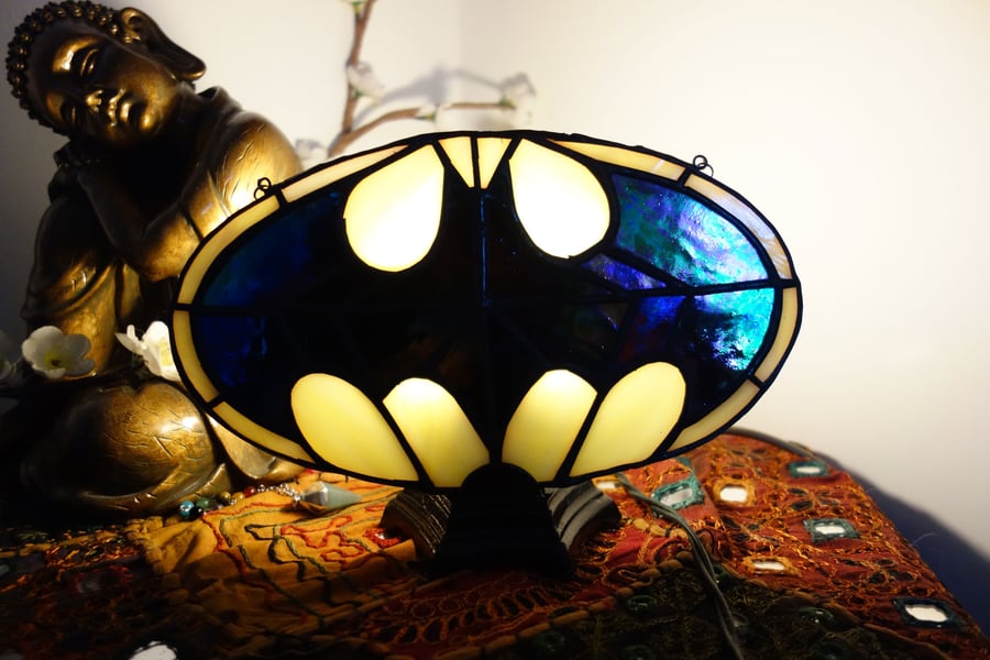 Stained Glass Batman Fan Lamp