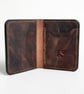 Rustic Brown Full Grain Leather Mini Wallet Compact Bifold Handmade Wallet UK - Image 3