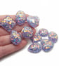 10 Lilac Resin Handmade Cabochons with Gold Holographic Glitter - Image 3