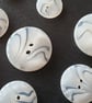 22.5mm  Vintage White Polyester Horn Buttons - Image 1