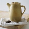Tall stoneware pottery teapot - wheel thrown and glazed in natural brown