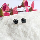 BLACK TOURMALINE Stud Earrings Sterling Silver Gold Filled October Birthstone