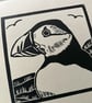 Lino Print - Puffin - Handprinted - Puffins - Image 5