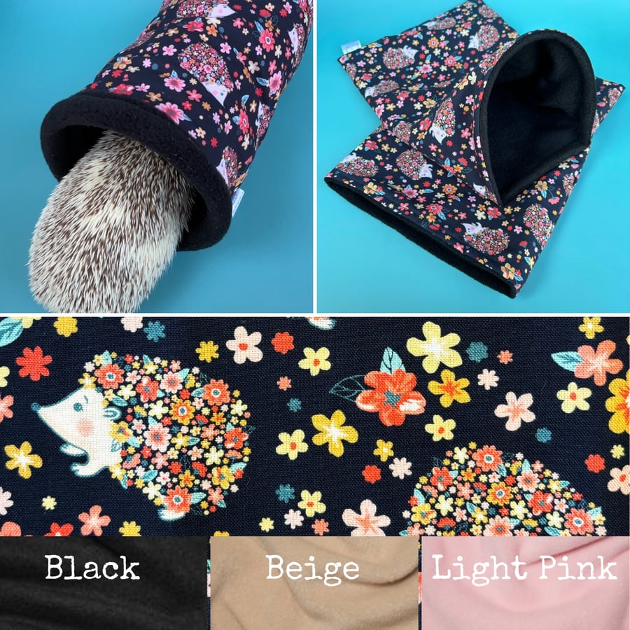Flower hedgehogs mini set. Tunnel, snuggle sack and toys.