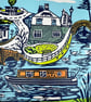 Barrow Upon Soar- 'River Soar' Lino Print- Colour - Image 3