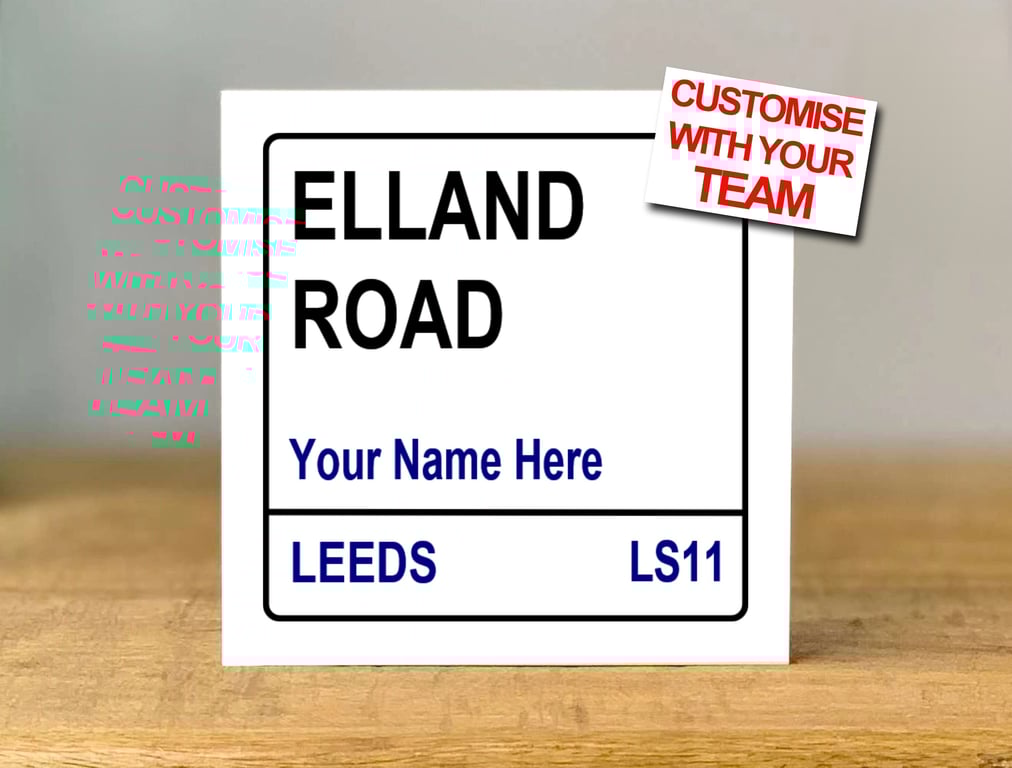 Personalised Leeds Football Birthday Card, mum, dad, grandad, gran, son