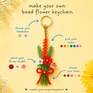 Custom Beaded Flower Bouquet Keychain – Personalised Floral Bag Charm