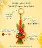 Custom Beaded Flower Bouquet Keychain – Personalised Floral Bag Charm