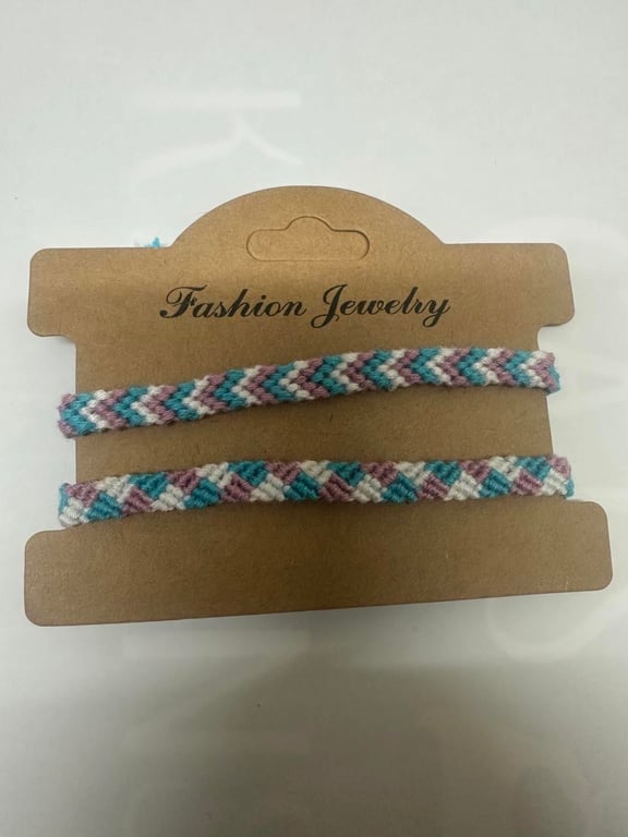 Blue, purple and white bracelet set 