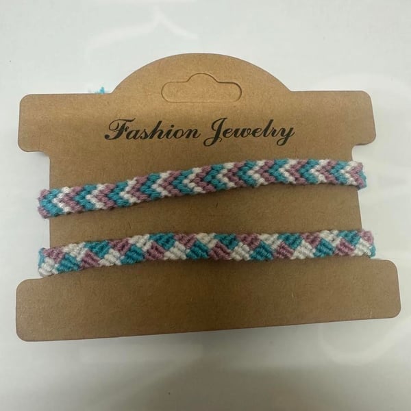 Blue, purple and white bracelet set 