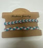 Blue, purple and white bracelet set 