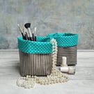 Oilcloth Storage Pots or Gift Hampers