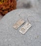 Sterling Silver Rectangle Earrings with Hearts - JBJ1058 - Image 2