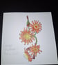 Original Handpainted Greetings Card- Orange Hawkweed