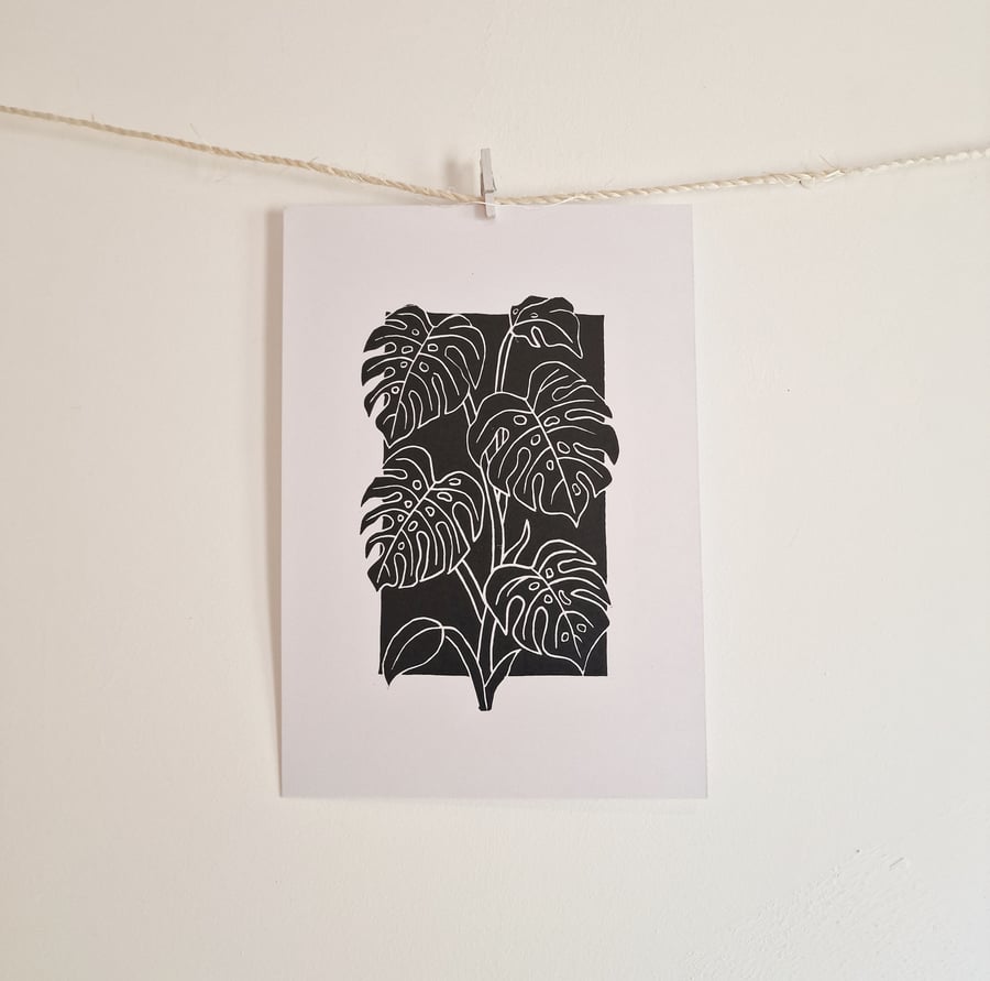 Monstera Deliciosa Lino Print