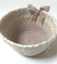Cream silk coiled basket - ideal for any room - Image 5