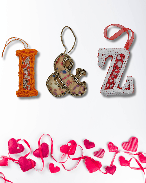 Ampersand symbol beaded decoration perfect for valentines day gifts 