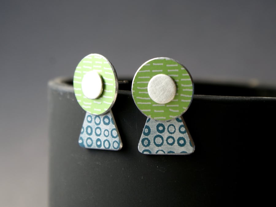 Multi way colour triangle earrings - introductory price