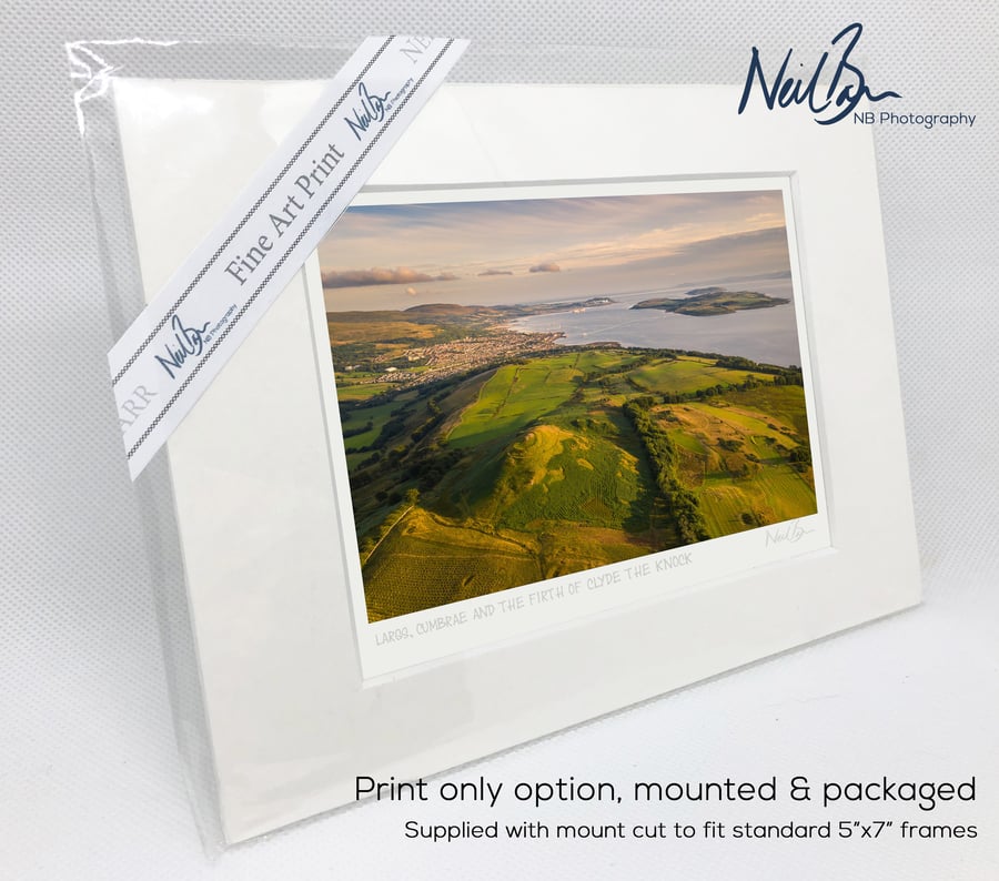 Largs, Cumbrae & Firth of Clyde from The Knock - A6 (7" x 5") Unframed print