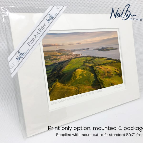 Largs, Cumbrae & Firth of Clyde from The Knock - A6 (7" x 5") Unframed print