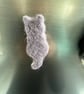 Handmade needle felted cat silhouette fridge magnet - Image 5