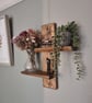 Handmade rustic wall mounted shelf 