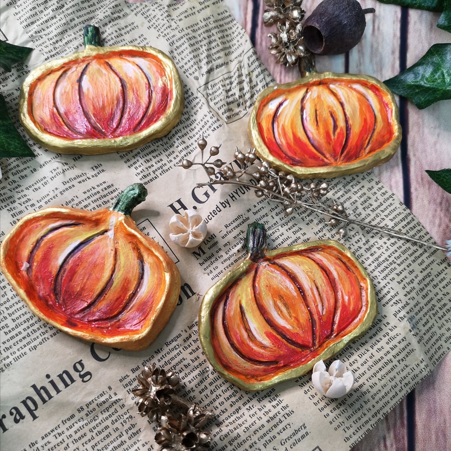 Clay Pumpkin Trinket Dish