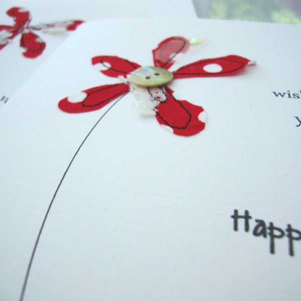 polka dot flower birthday card