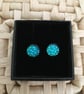 Sparkling Resin Druzy Ear Studs in Aqua - Image 1