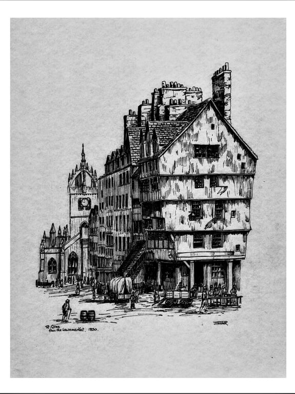 St. Giles from the Lawn market Edinburgh Print
