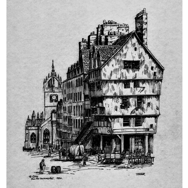 St. Giles from the Lawn market Edinburgh Print