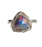 Aurora Opal Adjustable Ring Sterling Silver Sustainable Jewellery Gift Rose Cut - Image 5