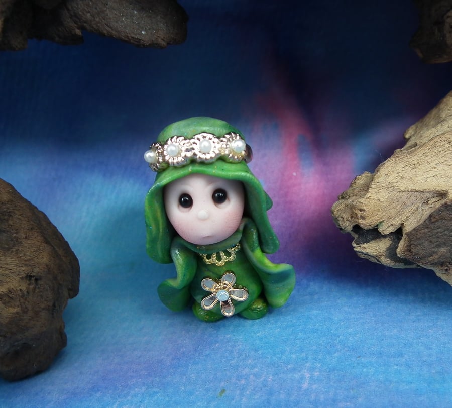 Princess 'Ghil' Tiny Royal Gnome with Crown Jewels OOAK Sculpt by Ann Galvin