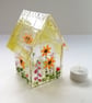 Greenhouse tealight, fused glass tealight cover, birthday gift, home decor. 