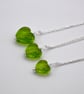 green glass heart pendant necklace