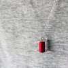 Cotton reel pendant, silver necklace, sewing necklace