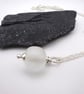 clear frosted lampwork glass pendant necklace - Image 3