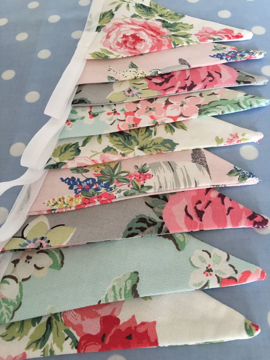 10 ft Cath kidston cotton fabric bunting,banner,wedding,event