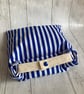 Bread bag  lined with PUL. Medium size, reusable and washable. Blue stripes. - Image 4