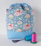 Project bag, drawstring bag, floral - Image 4
