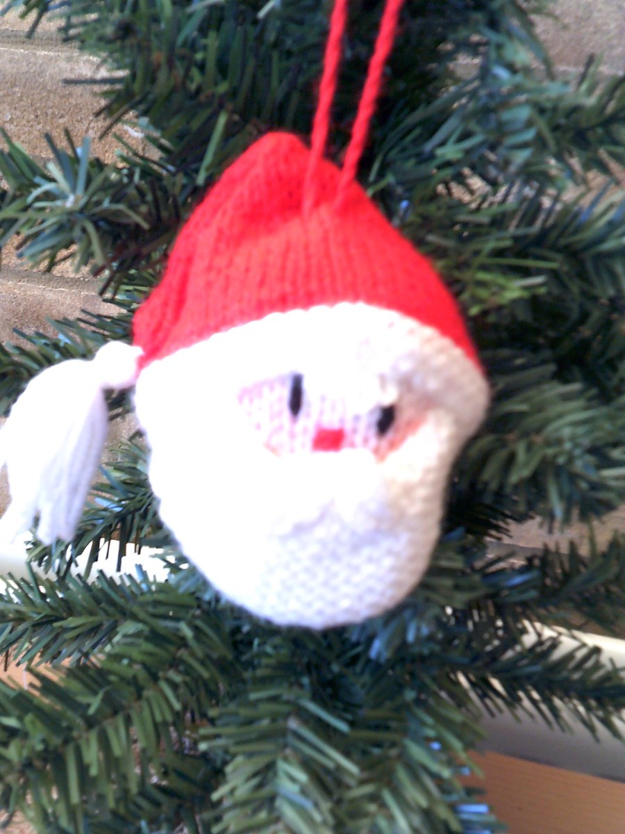 Hanging Santa Head Christmas Decoration