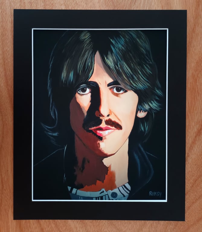 GEORGE HARRISON ART PRINT WITH MOUNT