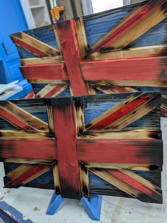 Rustic reclaimed wooden Union jack wall art